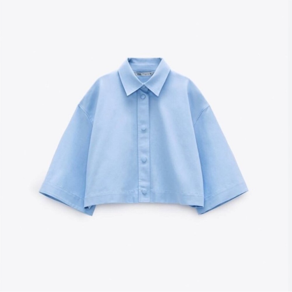 Zara cropped Light Blue Women's Jacket